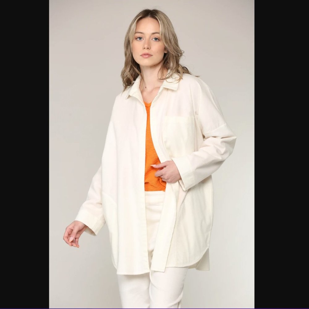 New Filosofia Amanda open front felted oversized relaxed cardigan shacket jacket